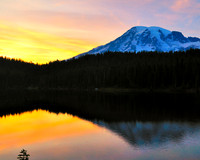 Mt Rainier Sunset at Reflection Lake