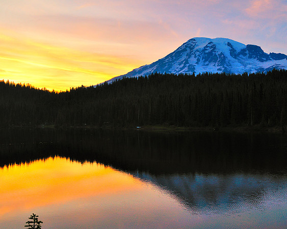 Mt Rainier Sunset at Reflection Lake